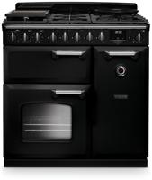 Rangemaster CLDL90DFPGBL/CM1 Classic Deluxe 90 Dual Fuel 14536 Dual Fuel Range Cooker Black / Chrome