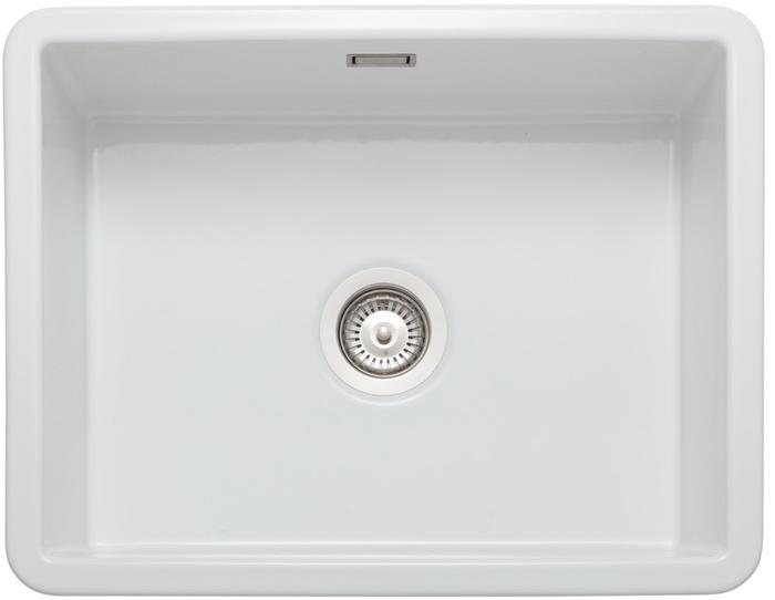 Rangemaster CRUB5340WH  Rustique Fire Clay Ceramic Inset or undermount  1 bowl Undermount Sink White