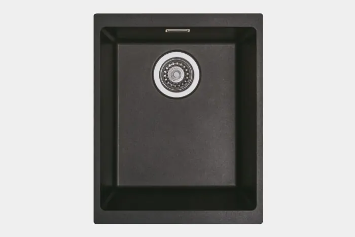 Carysil EN340-GM 37cm Granite Gunmetal Grey Emgima Compact Single Bowl Undermount Sink Gunmetal Grey