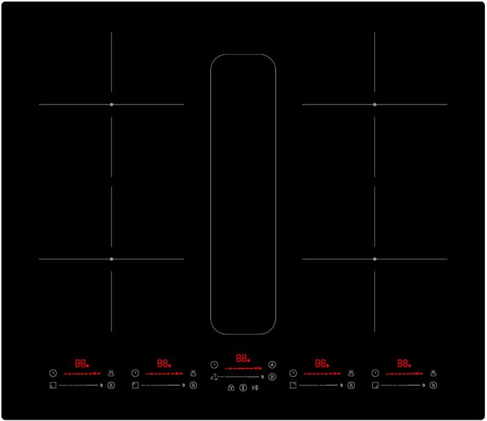 Montpellier MDAVIN60DF 60cm Vented Induction Hob Black
