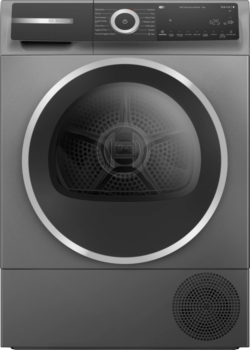 Bosch WQH246DRGB Series 6 Heat pump tumble dryer 9 kg Cast iron grey Freestanding Dryer 