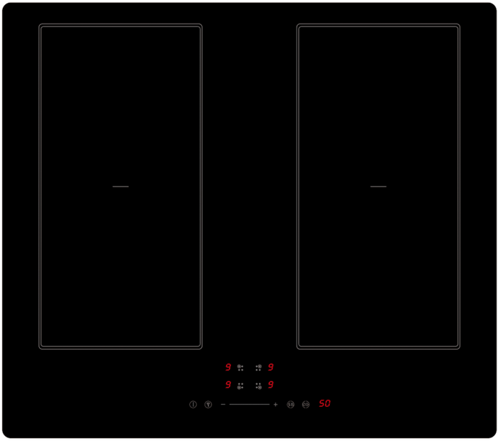 CATA UBINDFX60MS CATA 500 - 60cm 4 Zone Flex Induction Hob Black