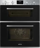 Smeg DUSF400B Cucina Built-Under Double Oven Thermo-ventilated   ( 21 amps) Built-Under Double Electric Oven Black