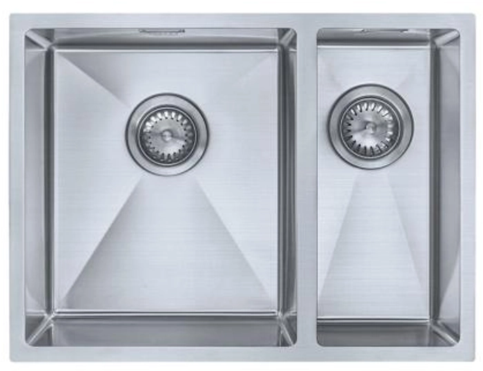White Label WL0304 Contemporary Play 340/180 Big Bowl Left Undermount Sink Satin Finish