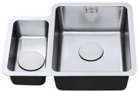 White Label WL0204 Contemporary 1.5 Bowl 160/340 Big Bowl Right 160/340 Undermount Sink Satin Finish