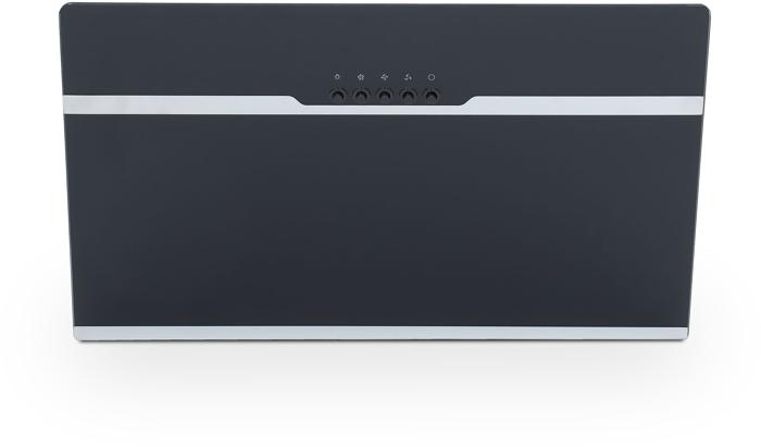 Montpellier MHD650BK 60cm Slanted Black Glass Hood Black