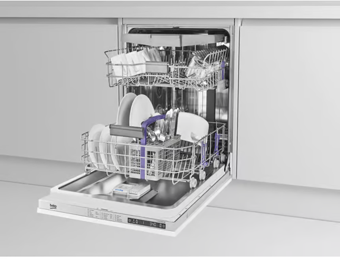 BEKO DIN28R22 Full size with AquaIntense 14 Place Settings Integrated Dishwasher 