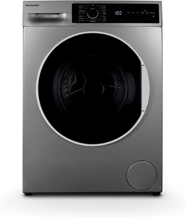 Montpellier MWM814BLS 8kg Washer + MTDC8SDS 8kg Condenser Dryer Freestanding Washing Machine and Dryer Silver