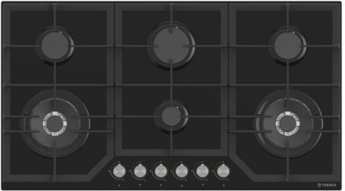 Teknix BITK290GH6B  6 Burner 90cm Gas Hob Black Glass