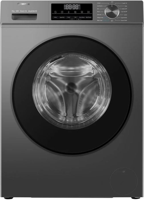 Teknix TK3W814XS 8kg 1400spin Freestanding Washing Machine Graphite