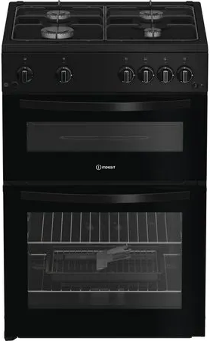 Indesit ITG6GB 60cm Twin Freestanding Gas Cooker Black