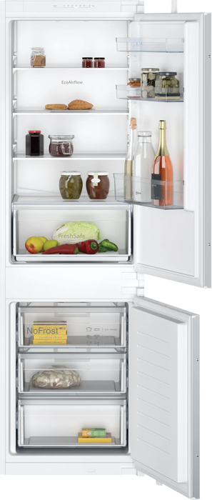 NEFF KI7861SE0G N 30 with freezer at bottom 177.2 x 54.1 cm sliding hinge Frost Free Integrated Fridge Freezer White