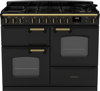 Rangemaster CLDLO110DFPCBL/AB1 18324 Classic Deluxe 110 Charcoal Black with Antique Brass trim Dual Fuel Range Cooker 