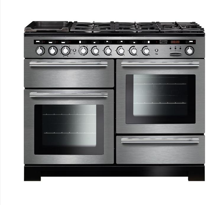 Rangemaster EDL110DFFSS/C  (117290) Encore Deluxe 110cm Dual Fuel Range Cooker Stainless Steel ( Chrome Trim )