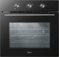 Midea MBO65M90M1-BK 70L with Rotary Dials Built-in Single Electric Oven Black