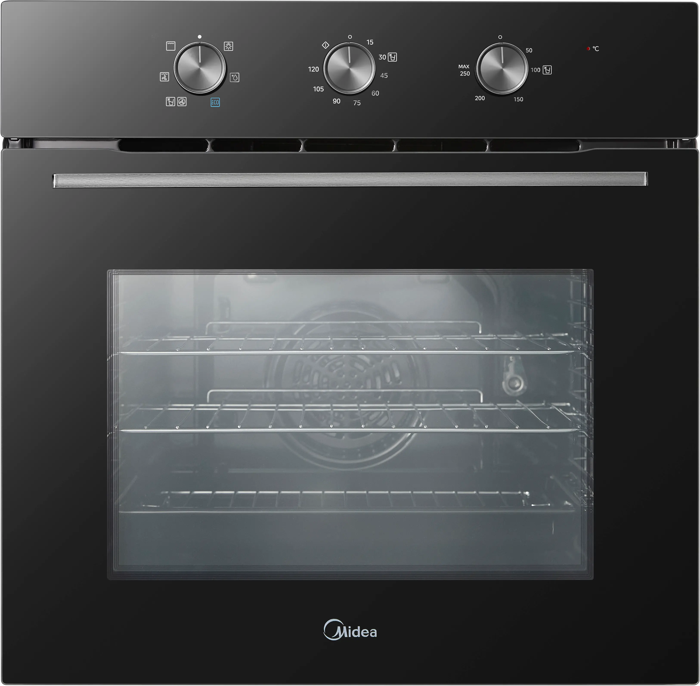 Midea MBO65M90M1-BK 70L with Rotary Dials Built-in Single Electric Oven Black