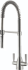 Northern Sinks Scott & James ELO0045 Spring Pull Down Twin Lever Mixer ( EL00045 ) Tap Brushed Steel