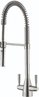 Northern Sinks Scott & James ELO0045 Spring Pull Down Twin Lever Mixer ( EL00045 ) Tap Brushed Steel