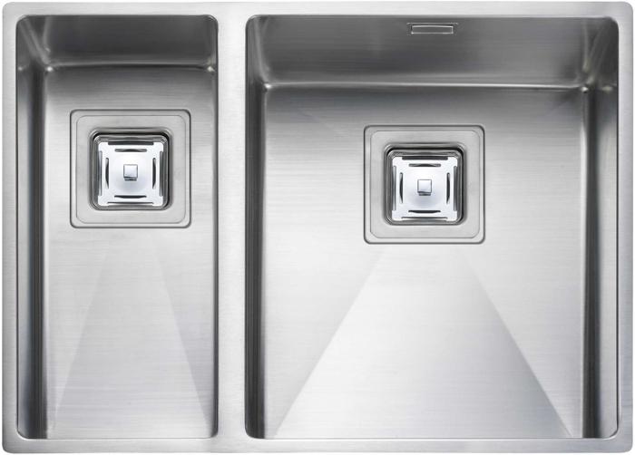 Rangemaster Atlantic Kube KUB3418/L Left Hand Small Bowl Undermount Sink Stainless steel