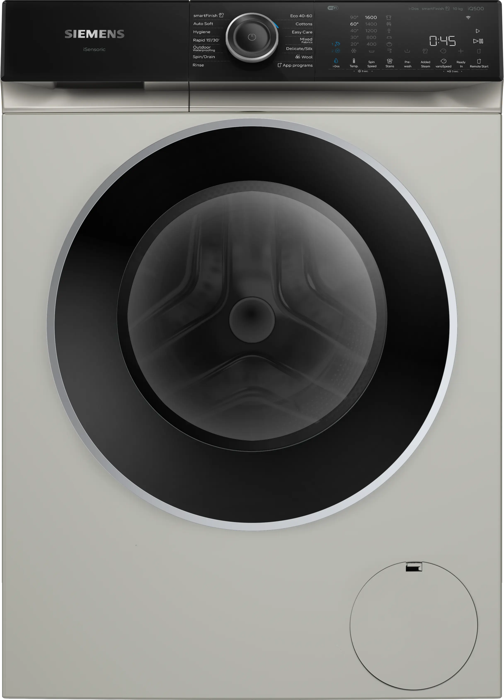 Siemens WG56H2AXGB iQ500 10 kg max. 1600 rpm + WQ46H2DXGB iQ500 Heat Pump 9Kg Silver Inox Freestanding Washing Machine and Dryer 