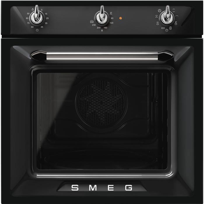 Smeg SF6905N1 60cm Victoria Thermo-ventilated, Vapor Clean ( Hard wired installation ) Built-in Single Electric Oven Black