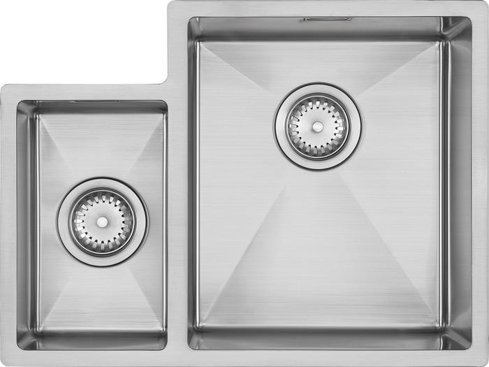 White Label WL0305 Contemporary Plus Big Bowl Right 160/340 Short Half Bowl Undermount Sink Stainless steel