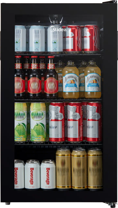 Midea MDRW150FGG22B  93L Beverage Cooler ( Holds 115 Standard bottles) Wine Cooler Black