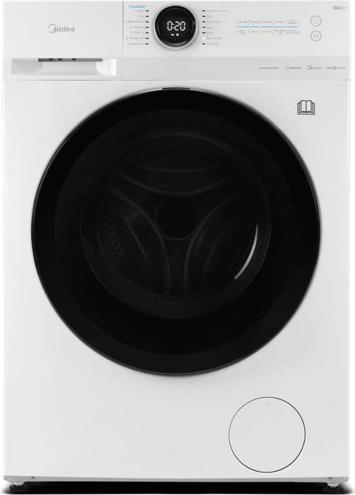 Midea MF20ED80WB 1400RPM, 8kg/6kg load Bright LED Display Lunar Dial, Health Guard, Steam Freestanding Washer Dryer White