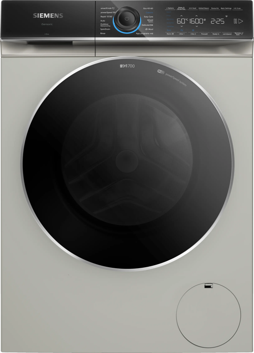Siemens WG66B2AXGB iQ700 frontloader fullsize 11 kg 1600 rpm, Silver inox Freestanding Washing Machine Silver Inox