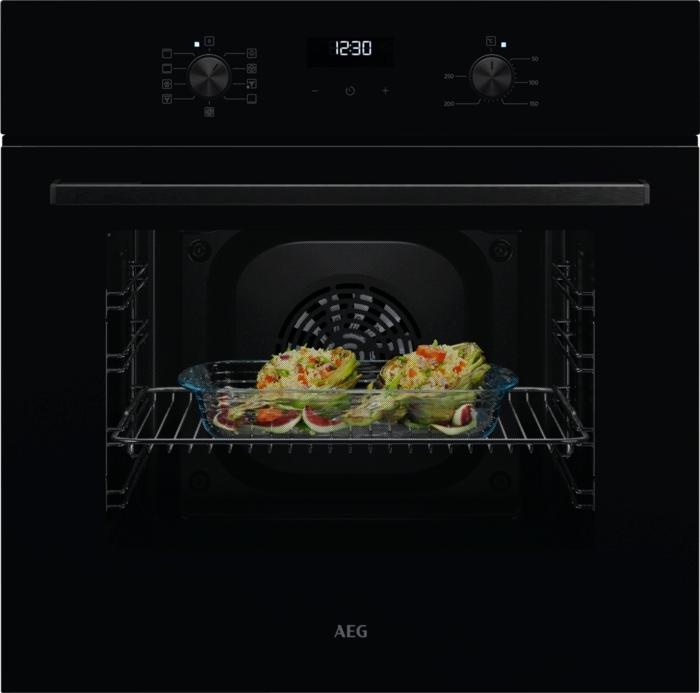 AEG OU5AB20CK 5000 SurroundCook Aqua Clean Built-in Single Electric Oven Black