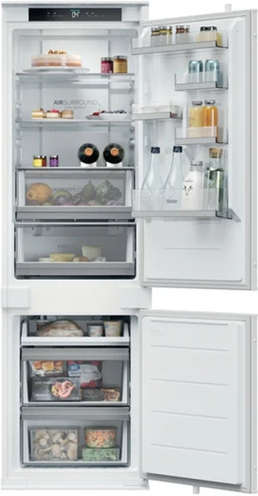 Haier HBQW5518EK 70/30 D Titanium 2 Frost Free 251L Integrated Fridge Freezer White