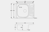 Carysil EA10 580×488mm Compact Single Bowl and Drainer Inset Sink Stainless steel