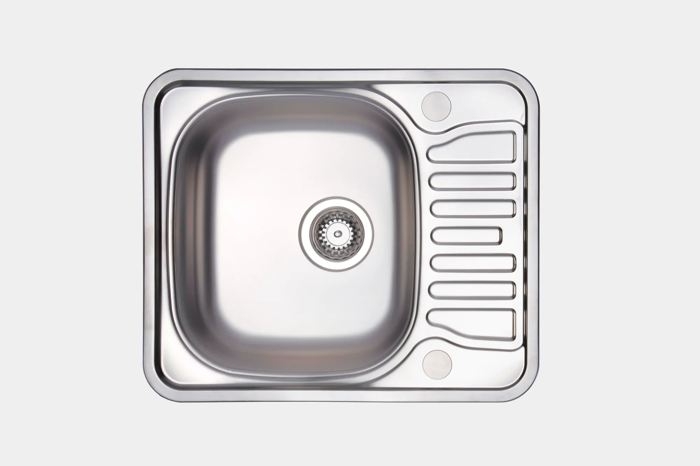 Carysil EA10 580×488mm Compact Single Bowl and Drainer Inset Sink Stainless steel