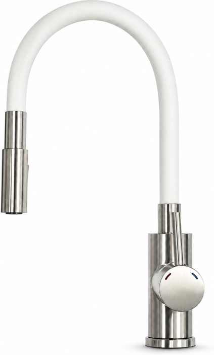 Northern Sinks GRAT002 Flexible Spray Stainless Steel and white Tap 
