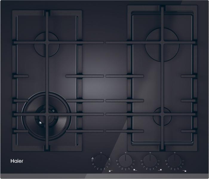 Haier HAVG6BF4TBPB Series 4 60cm Gas-on-Glass 4 Burner Gas Hob Black
