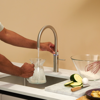 Quooker Fusion Round FNRSST Boiling Water Tap with PRO3-EQ B Tan Boiling Water Tap Stainless steel