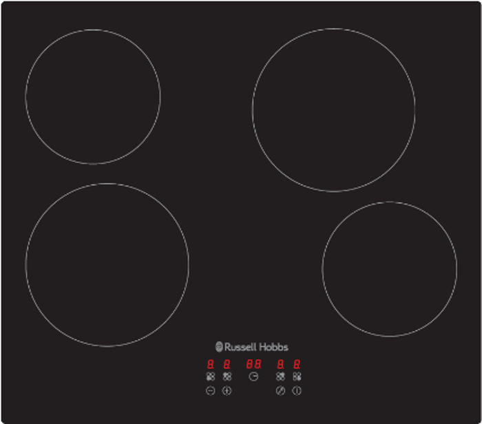 Russell Hobbs RH60EH414B 59cm 4-Zone Ceramic Hob Black
