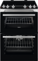 Zanussi ZCV66050XA 60cm Ceramic Double Oven Freestanding Electric Cooker Stainless steel