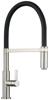 1810 Spirale SPI/02/BS Flexible Spout Kitchen Mixer with Black hose Tap Brushed Steel
