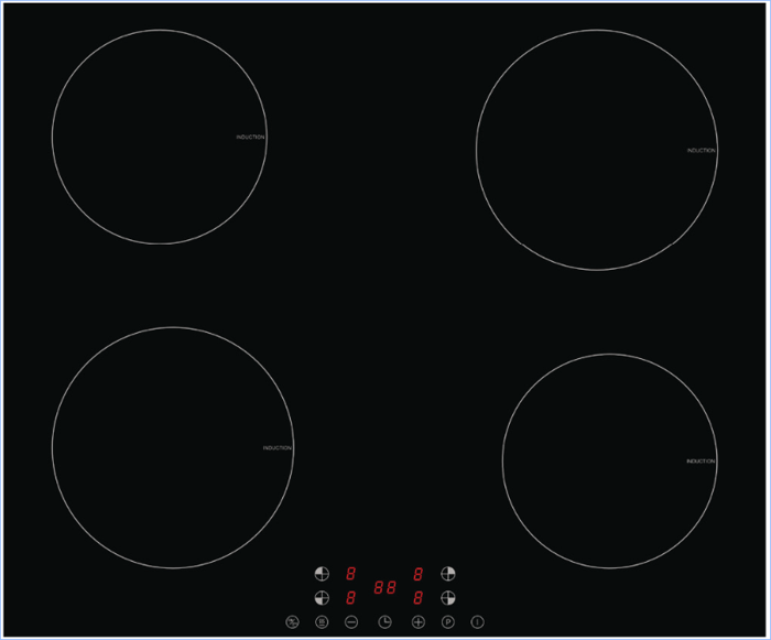 IKON IK60PIND 60cm 4-Zone Plug & Play Induction Hob Black
