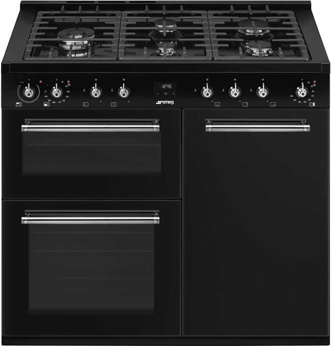 Smeg CX103GMBL Concert 100cm Dual Fuel Range Cooker Black