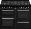 Smeg CX113GMBL Concert 110cm Dual Fuel Range Cooker Black