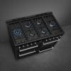 Smeg CX113GMBL Concert 110cm Dual Fuel Range Cooker Black