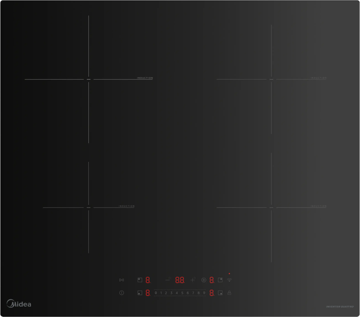 Midea MIH744E325GK Even Pro 60cm 4 Zone Induction Hob Black