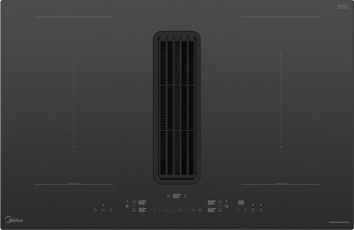 Midea MIH7480Y225GKH1 Even Pro 80cm Induction Extractor Hob Induction Hob Black
