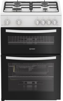 Indesit IDG6GW 60cm Gas Double Oven Freestanding Gas Cooker White