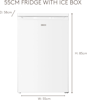Haden HR111W-E 118L 55cm Undercounter Fridge with 4-Star Ice Box Freestanding Fridge White