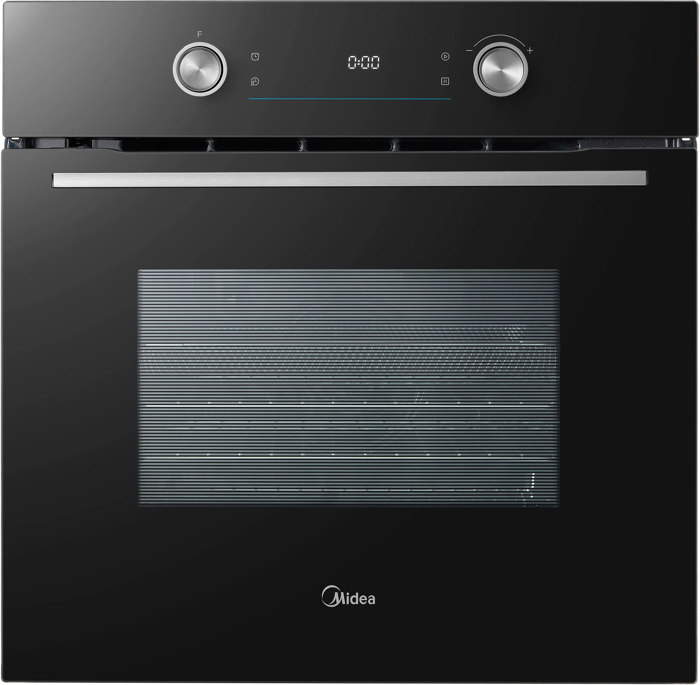 Midea MBO65P90E3-BK Xpress Fry 70L Pyrolytic Built-in Single Electric Oven Black