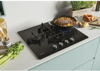 Candy CVG6DPB Moderna 60cm Gas-on-Glass 4 Burner 13 Amps Gas Hob Black Glass