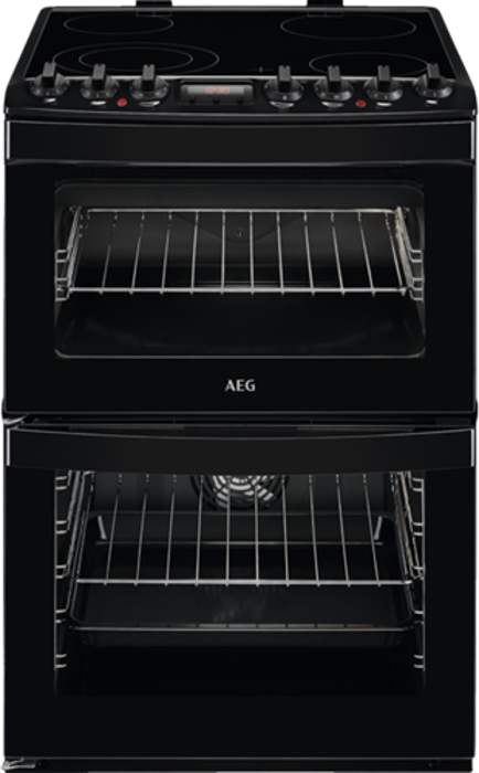 AEG CCB6740ACB 60cm Ceramic Freestanding Electric Cooker Black